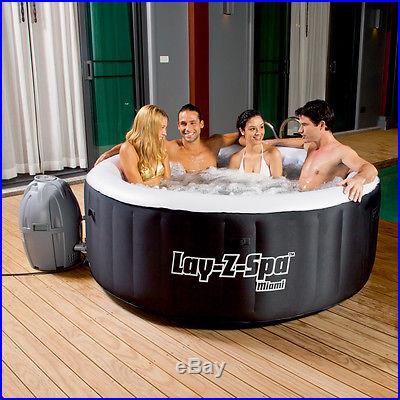 Bestway 71 x 26 Lay-Z-Spa Miami Inflatable Portable 4-Person Hot Tub 54124