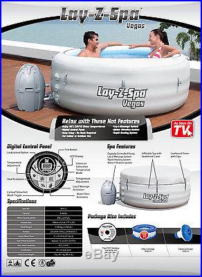 Bestway 77 x 24 Lay-Z-Spa Vegas Inflatable Portable 4-Person Hot Tub 54115