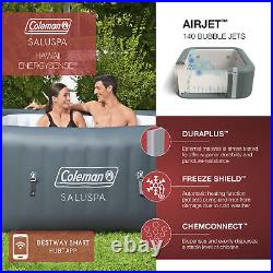 Bestway Coleman Hawaii AirJet Inflatable Hot Tub with EnergySense Cover, Grey