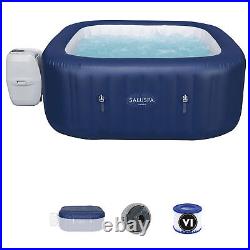 Bestway Hawaii SaluSpa 6 Person Inflatable Square Hot Tub with 114 AirJets, Blue