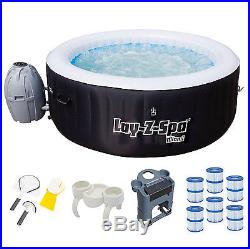 Bestway Inflatable Hot Tub + Entertainment Center + 6 Filters + Cleaning Set