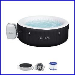 Bestway Miami SaluSpa 4 Person Inflatable Round Hot Tub with 140 AirJets, Black
