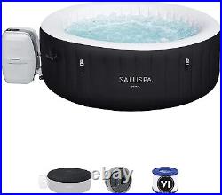 Bestway Miami SaluSpa 4 Person Inflatable Round Hot Tub with 140 AirJets, Black
