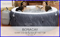 Bestway SaluSpa Boracay AirJet Inflatable Hot Tub with 120 Soothing Jets, Gray