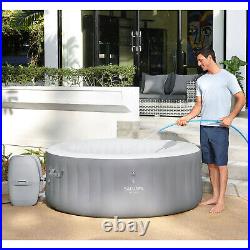 Bestway SaluSpa St. Lucia 3 Person Round Inflatable Hot Tub Spa, Gray (Used)