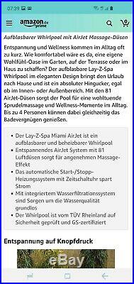 Bestway WhirlPool Lay-Z-Spa Miami AirJet 54123 Indoor/Outdoor Neu Filterpumpe