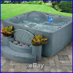 Big Hot Tub Jacuzzi LED Ligths Massage Water Jets Cover Patio Deck 6 Person Spa