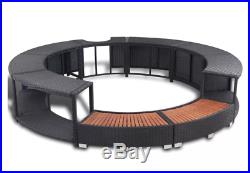 Black Rattan Spa Surround Round Hot Tub Surround Furniture