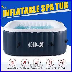 CO-Z 4-Person PVC Inflatable Bathtub with 120 Jets and Hot Tub