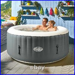CleverSpa Shades 800 Liter 70 inch 4 Person Inflatable Round Hot Tub Spa, Gray
