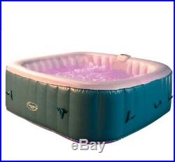 Cleverspa Marbella Square Out Door Hot Tub Spa jacuzzi with lights, 6 person