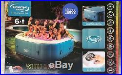 Cleverspa Marbella Square Out Door Hot Tub Spa jacuzzi with lights, 6 person