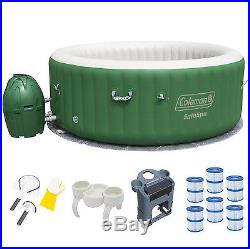 Coleman 6 Person Inflatable Hot Tub + Music Center + 6 Filters + Cleaning Set