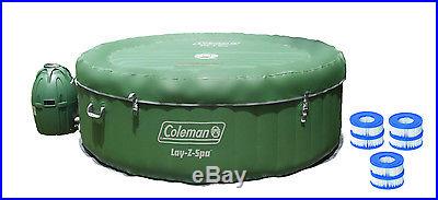 Coleman Lay-Z-Spa Inflatable 4-Person Hot Tub w/ Six Filter Cartridges
