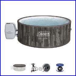 Coleman Napa SaluSpa 2-7 Person Inflatable Hot Tub with 180 AirJets, Gray Wood