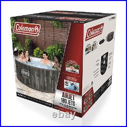 Coleman Napa SaluSpa 2-7 Person Inflatable Hot Tub with 180 AirJets, Gray Wood