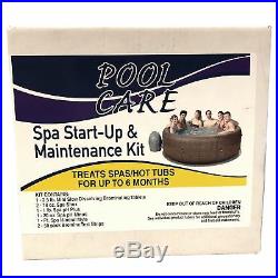 Coleman SaluSpa 4 Person Inflatable Hot Tub, Gray & Qualco 6 Month Chemical Kit