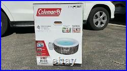 Coleman SaluSpa 4 Person Inflatable Hot Tub Jets Jacuzzi Bahamas Weather Wood