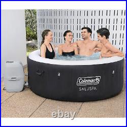 Coleman SaluSpa 4 Person Inflatable Round Hot Tub Spa with 60 AirJets, Black
