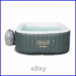Coleman SaluSpa 4 Person Square Inflatable Outdoor Hot Tub & Inflatable Seat