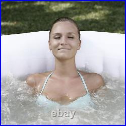 Coleman SaluSpa 4 Person Square Portable Inflatable Hot Tub Spa, Blue (Open Box)