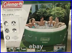 Coleman SaluSpa Inflatable Hot Tub Spa, Green & White 77 X 28. In-Hand Ship ASAP