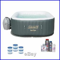 Coleman SaluSpa Inflatable Jacuzzi Hot Tub with Spa Bromine Kit & Filter (3 Pack)