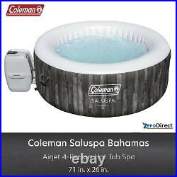 Coleman Saluspa 71 x 26 Bahamas Airjet Inflatable Hot Tub Spa 4-Person