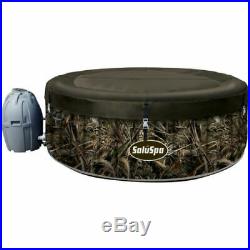 Coleman Saluspa 7 Person Inflatable Hot Tub & Pump with Cover Camo Print