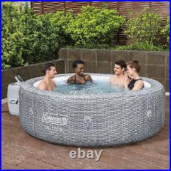 Coleman Sicily SaluSpa 2-7 Person Inflatable Hot Tub Spa with 180 AirJets, Gray