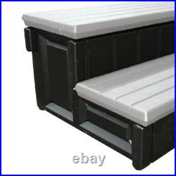 Confer 36 Resin Hot Tub & Spa Steps with Storage, Gray/Black (For Parts)