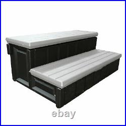 Confer Leisure Accents 36 Inch Deluxe Patio Long Hot Tub Spa Step, Gray/Black
