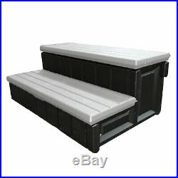 Confer Leisure Accents 36 Long Deluxe Deck Patio Spa Hot Tub Step, Gray & Black