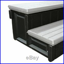Confer Leisure Accents 36 Long Deluxe Deck Patio Spa Hot Tub Step, Gray & Black