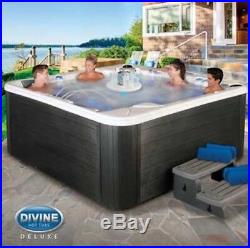 Divine Hot Tubs Sinclair 115-jet 7-person Spa, Black or Brown, SHIP FROM FACTORY