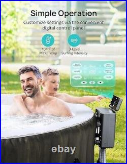 EVAJOY Inflatable Hot Tub, Portable Inflatable Hot Tub with Built-in LED, Ele