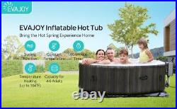 EVAJOY Inflatable Hot Tub, Portable Inflatable Hot Tub with Built-in LED, Ele