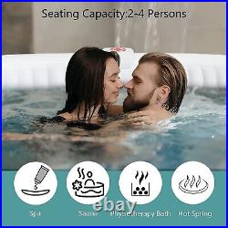 Edostory 2-3 Person Inflatable Oval Hot Tub Spa, with Built-in Pump, Side Table