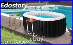 Edostory 2-3 Person Inflatable Oval Hot Tub Spa, with Built-in Pump, Side Table