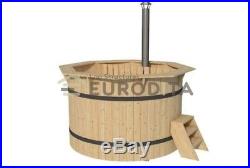 Eurodita Wood Hot Tub 8 person hot tub with inside heater, stairs, benches