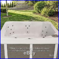 Everlast Spa Adirondack 30-Jet Hot Tub, 5 seats including a lounger, Glace White