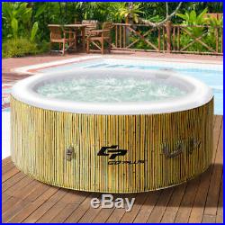 Goplus 4 Person Inflatable Hot Tub Outdoor Jets Portable Heated Bubble Massage