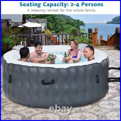 Goplus 4 Person Inflatable Hot Tub Spa Indoor & Outdoor Portable Round Hot Tub