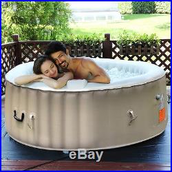 Goplus Portable Inflatable Bubble Massage Spa Hot Tub 4 Person Relaxing Outdoor
