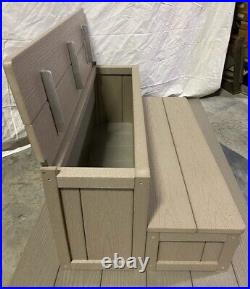 Handcrafted HDPE Outdoor Tan 36 Hot Tub Steps With Hinged Top Tread Storage
