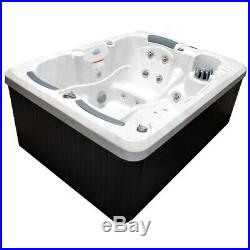 Home and Garden 3-person 38-jet Spa with Stainless Jets and Black, Off-White