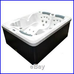 Home and Garden 3-person 38-jet Spa with Stainless Jets and Black, Off-White