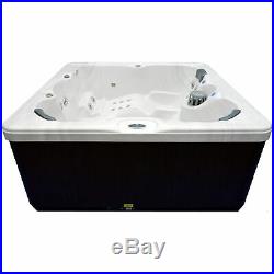Home and Garden 5-person 51-jet Spa with Stainless Jets and Black, Off-White