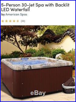 Hot Tub American Spas AM 630LM 5 Person Lounger Waterfall Spa with 30 Jets