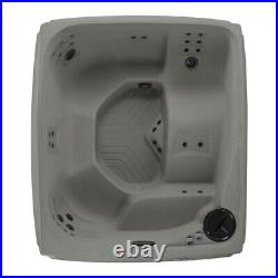 Hot Tub Gray 5 Person 60 Jet Outdoor Spa Waterfall LED Light Digital Panel